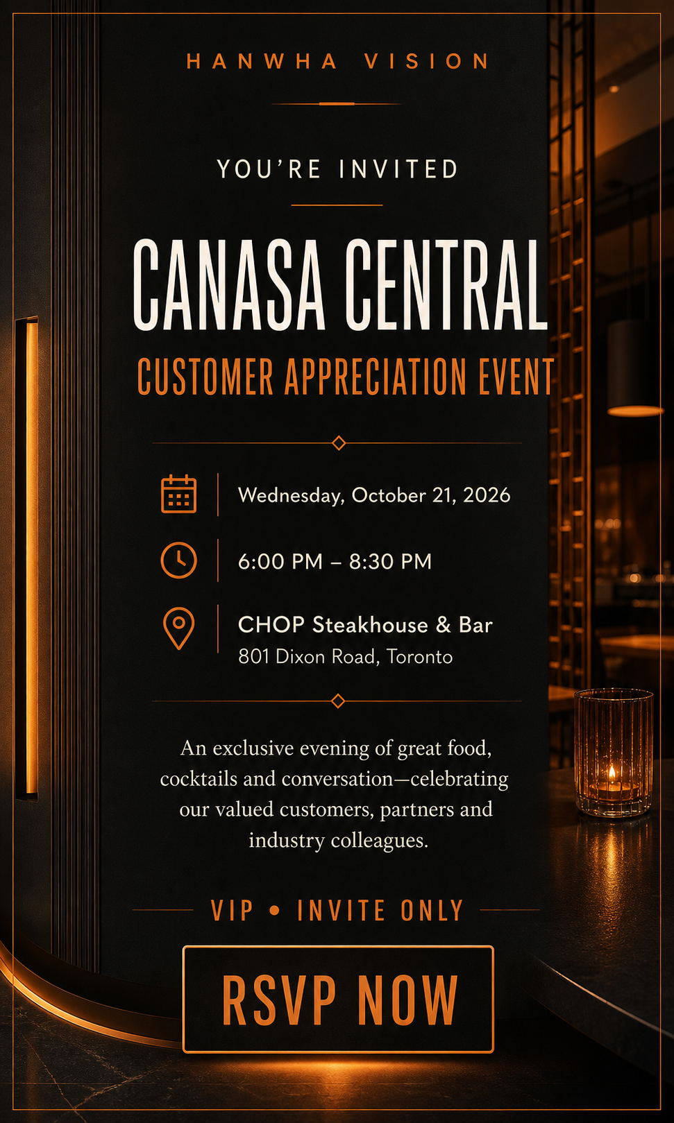 CANASA Central Customer Appreciation Event invitation